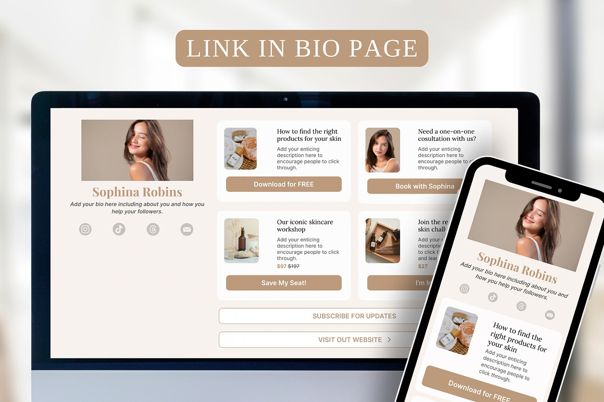 Systeme.io Link in Bio Template, a Landing Page Template by Ciera Design Templates (Photo 3 of 10)