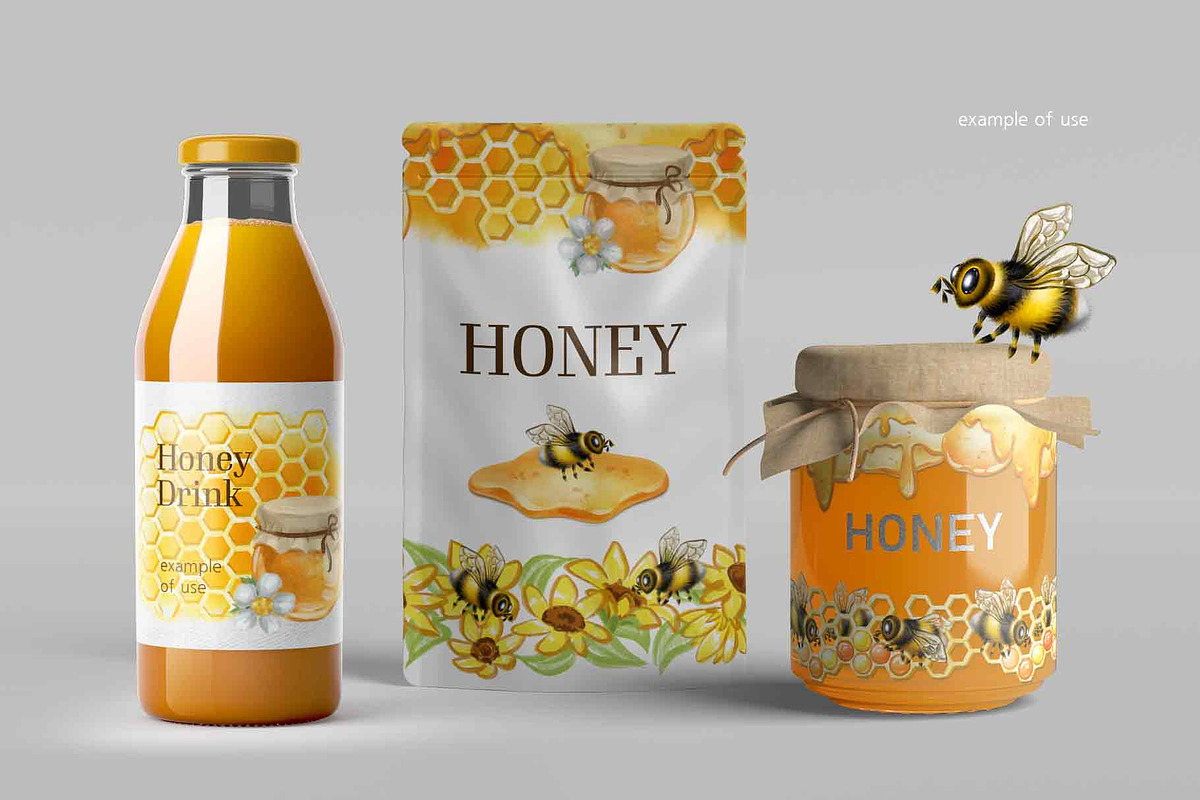 Honey Bee & Wildflowers graphics set, an Illustration by PinskaDrawCute (Photo 11 of 14)