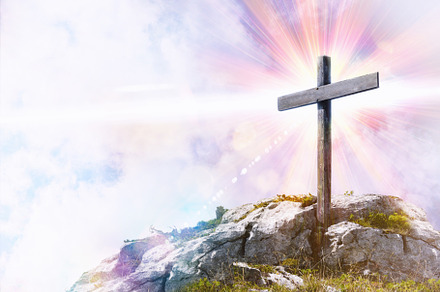 Cross on top of a hill, an Abstract Photo by Davizro's Market
