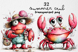 Whimsical Summer Crub Clipart, an Illustration by Dream Creation