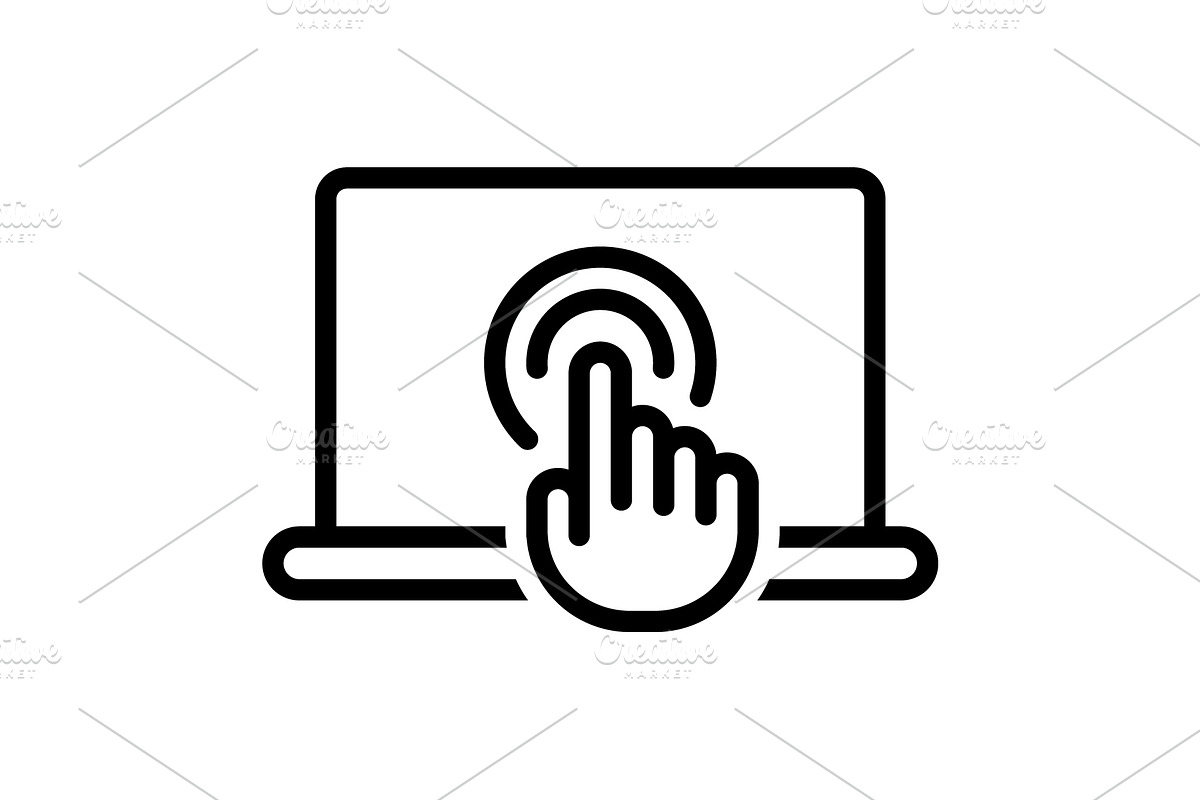 Clicks touch black icon, an Outline Icon by Creative priyanka