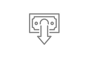 Money bill with a downward arrow, an Object Illustration by GraphiShop