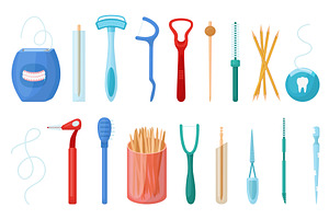 Toothpicks and flosses. Elements of, an Object Illustration by Valerie Bodnar
