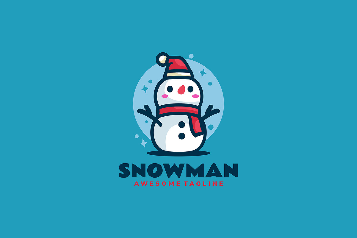 Snowman Mascot Cartoon Logo, a Branding & Logo Template by Artnivora.Std