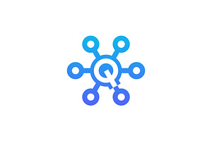 letter Q network link digital logo, a Branding & Logo Template by Rasagama Studio