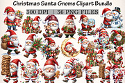 Christmas Santa Gnome Clipart Bundle, a Transportation Illustration by Digital Artistic99 (Thumbnail 1 of 9)