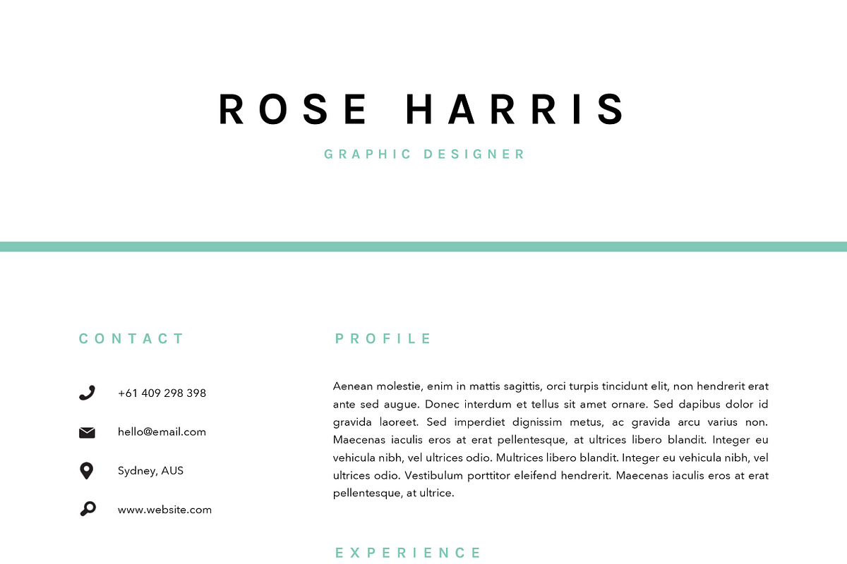 3 Page Resume Template | INDD + DOCX, a Resume Template by BlackDotResumes (Photo 5 of 6)