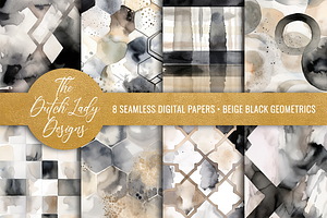 Beige Geometric Seamless Patterns