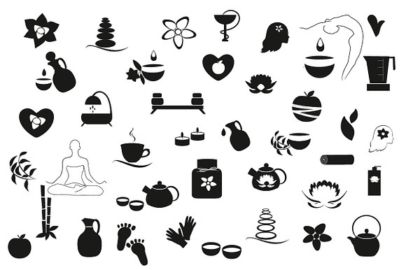 Set Spa Yoga Icons