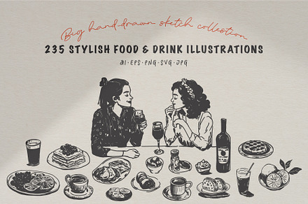 Hand-Drawn Food & Drink Illustration, a Food Illustration by La Petite Line Art
