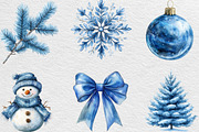 Cozy Christmas Blue Clipart, an Illustration by Black Bird Studio (Thumbnail 3 of 6)