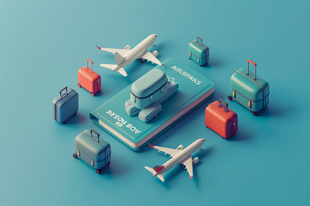 luggage or baggage and planes placed, a Background Photo by Pixeness