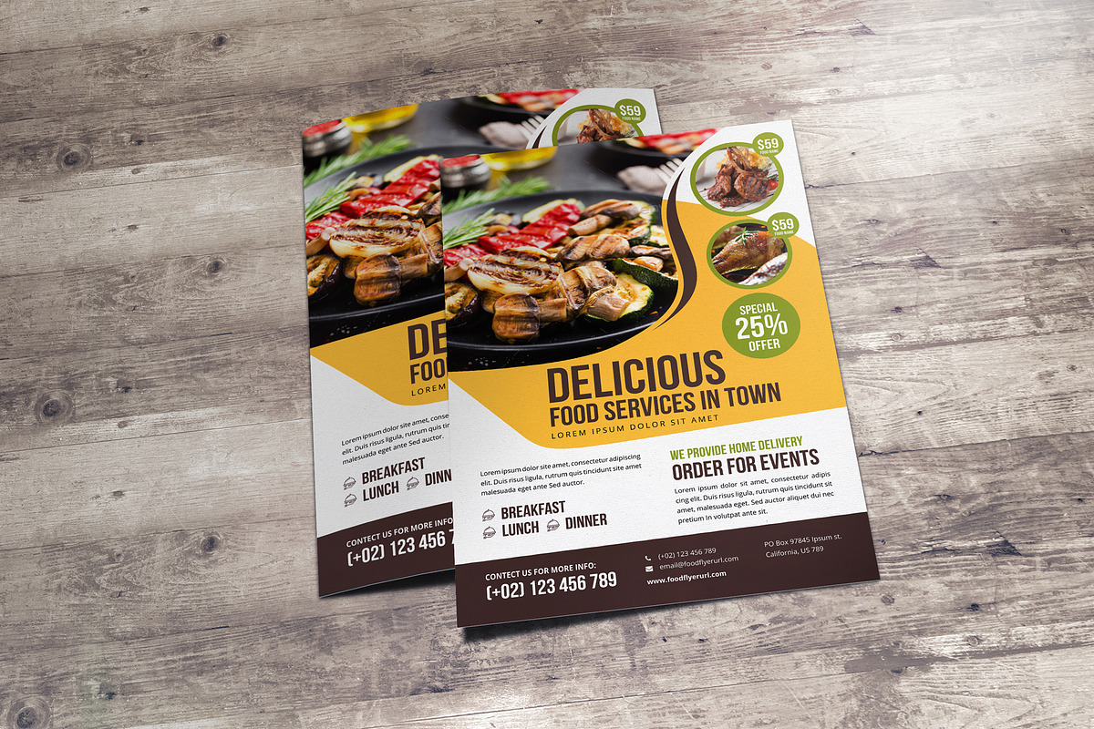 Food Restaurant Flyer Design v2, a Flyer Template by Miyaji75 (Photo 5 of 5)