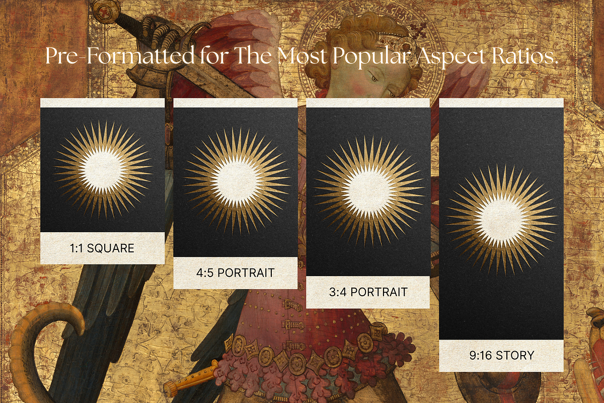Celestial Gold Foil Papers & Frames, a Social Media Template by The Flossy Finch (Photo 3 of 20)