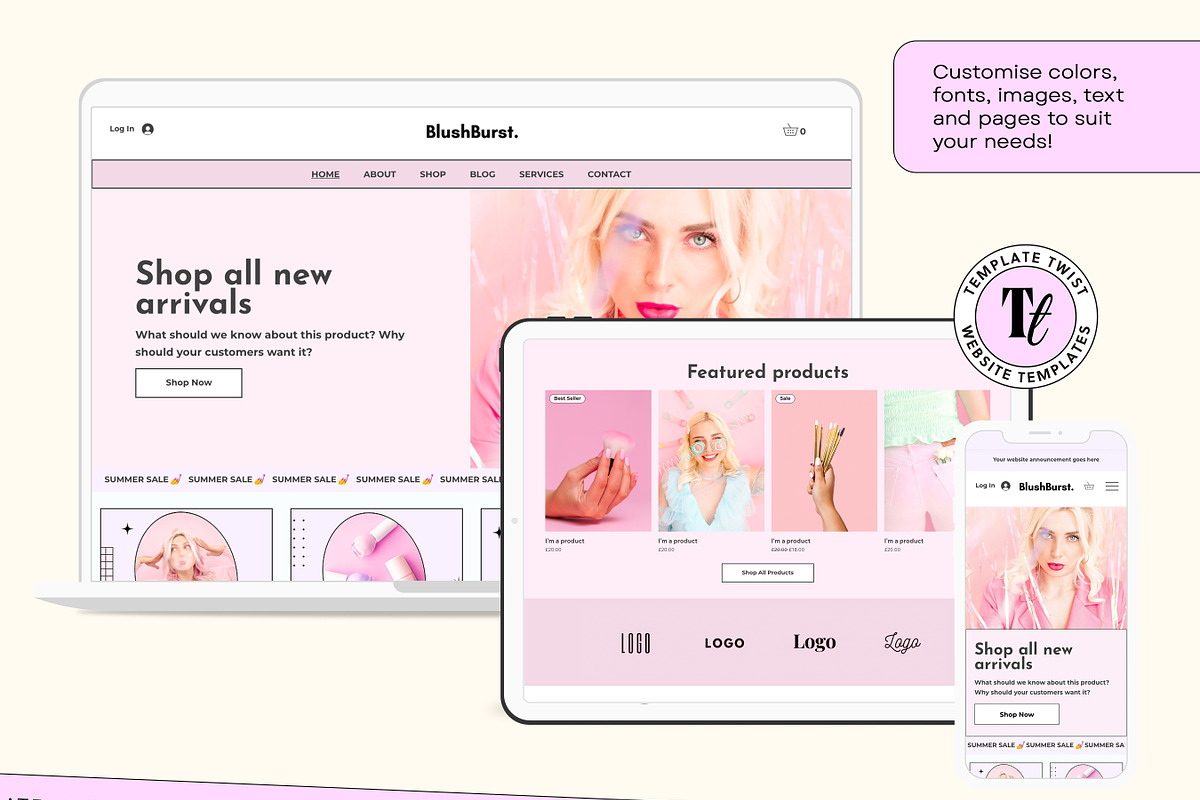 Blush Pink Wix Shop Studio Template, a Wix Template by Template Twist Shop (Photo 4 of 10)
