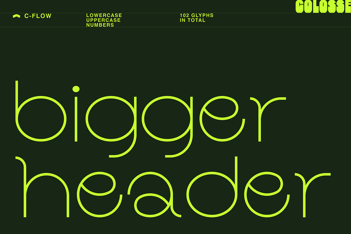 c-flow display typeface, a Sans Serif Font by Colosse Foundry (Photo 3 of 6)