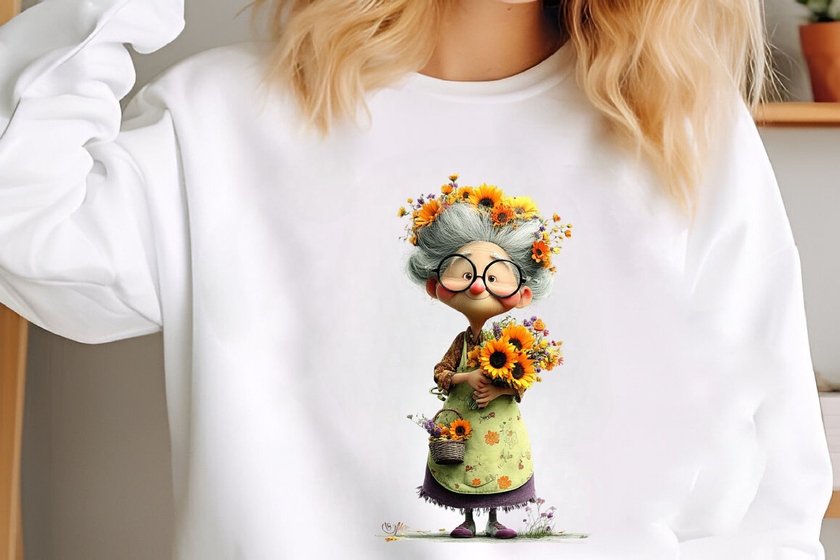 Whimsical Spring Garden Grandma Clip, an Illustration by designcity5 (Photo 5 of 5)