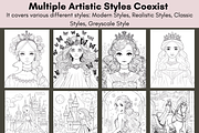 Princess Coloring Pages for Kids, a Brochure Template by LA Design (Thumbnail 3 of 10)