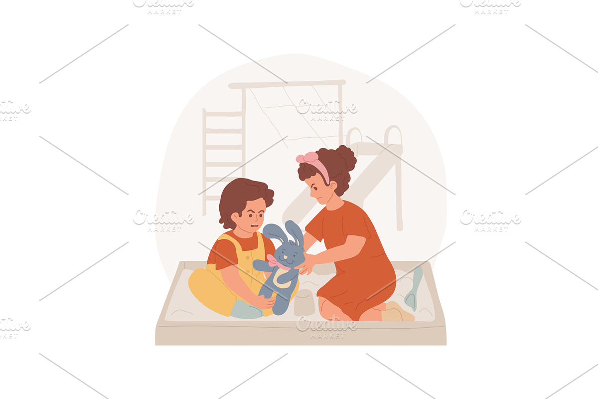 Siblings rivalry isolated cartoon, a Person Illustration by Visual ...