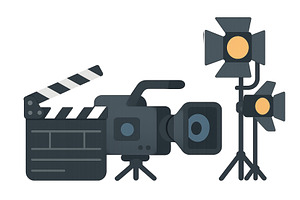Film production equipment setup in a, an Illustration by ZinetroN