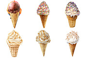 Summer Ice Cream Cones Clipart, an Illustration by Pixels.Craft (Thumbnail 4 of 6)