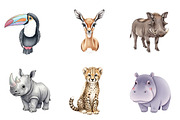 Safari Animals Clipart, an Illustration by Watercolor design (Thumbnail 2 of 4)