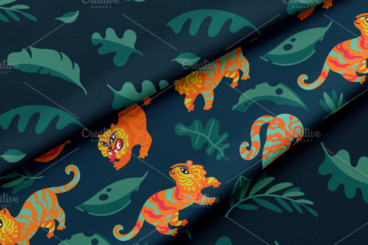 Chinese Tigers, a Pattern Graphic by PenguinHouse (Photo 12 of 12)
