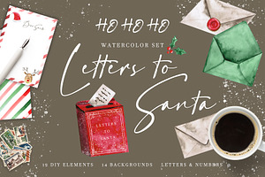 Letters to Santa - watercolor set