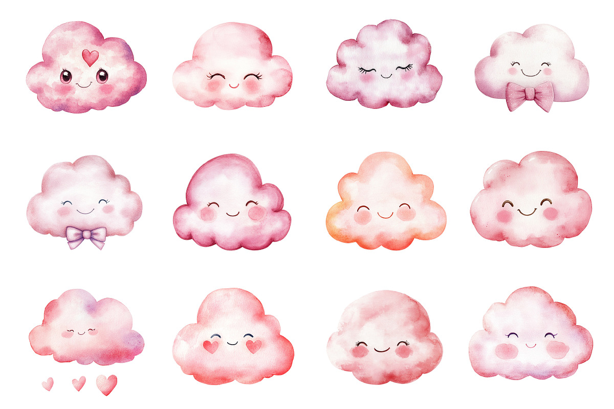 Pink Emoticon Cloud, an Illustration by Design Market (Photo 4 of 4)