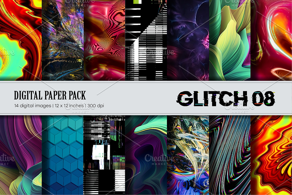 Big Bundle Glitch Psychedelic., a Texture Illustration by KENO Mascots (Photo 9 of 11)