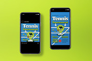 Retro Tennis Tournament Flyer Set, a Flyer Template by graphicook (Thumbnail 3 of 3)