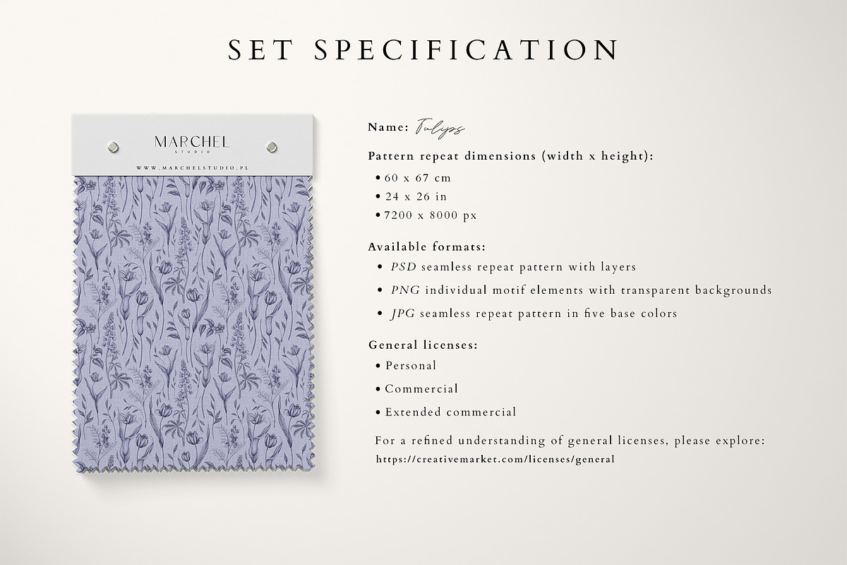 Tulips, floral pattern design, a Pattern Graphic by Marchel Studio (Photo 7 of 7)
