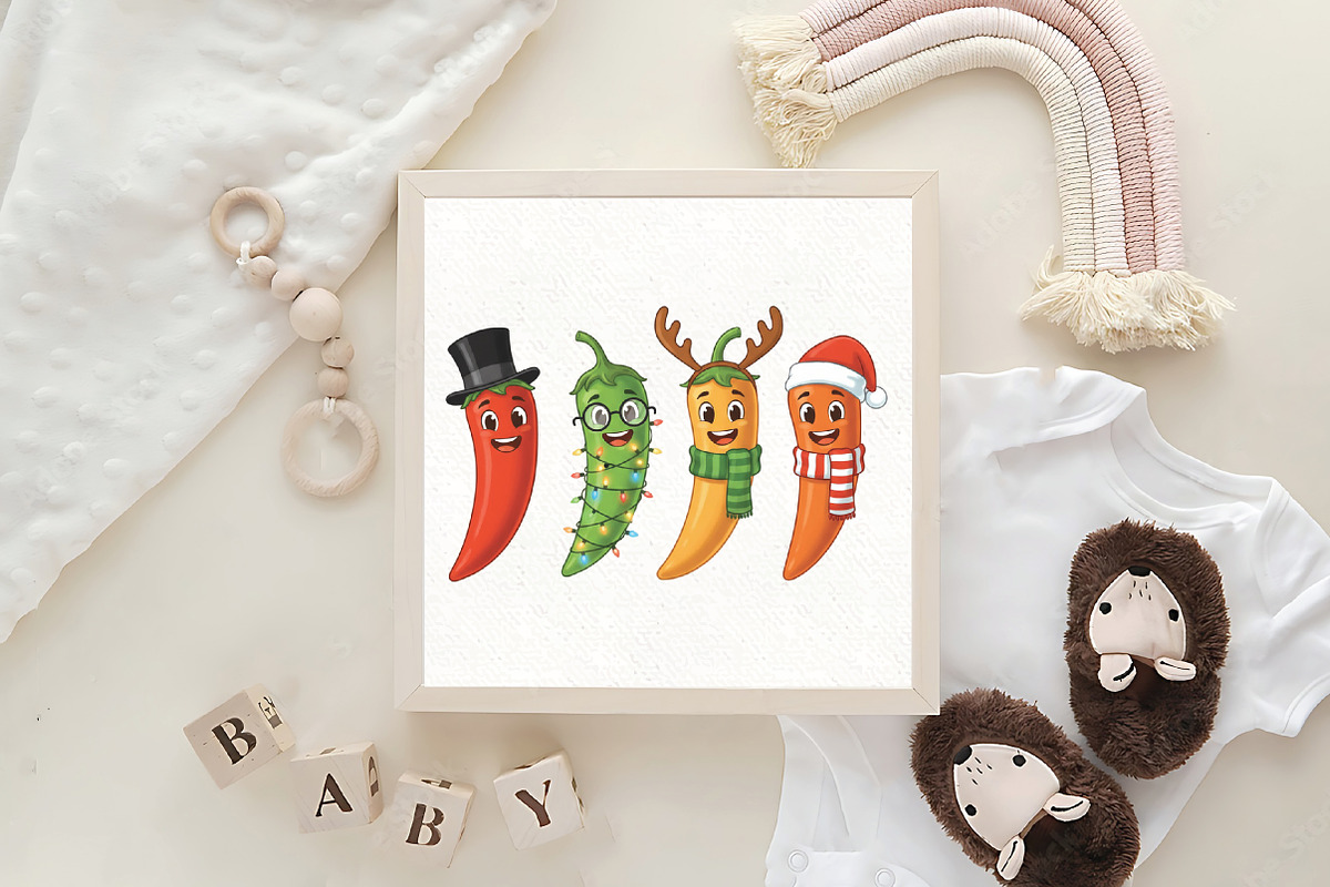 Christmas Chili Pepper PNG, an Illustration by CraftArtStudio (Photo 4 of 4)