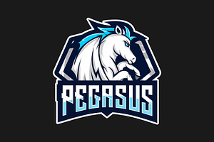 Pegasus Mascot Sport Logo Vector Tem