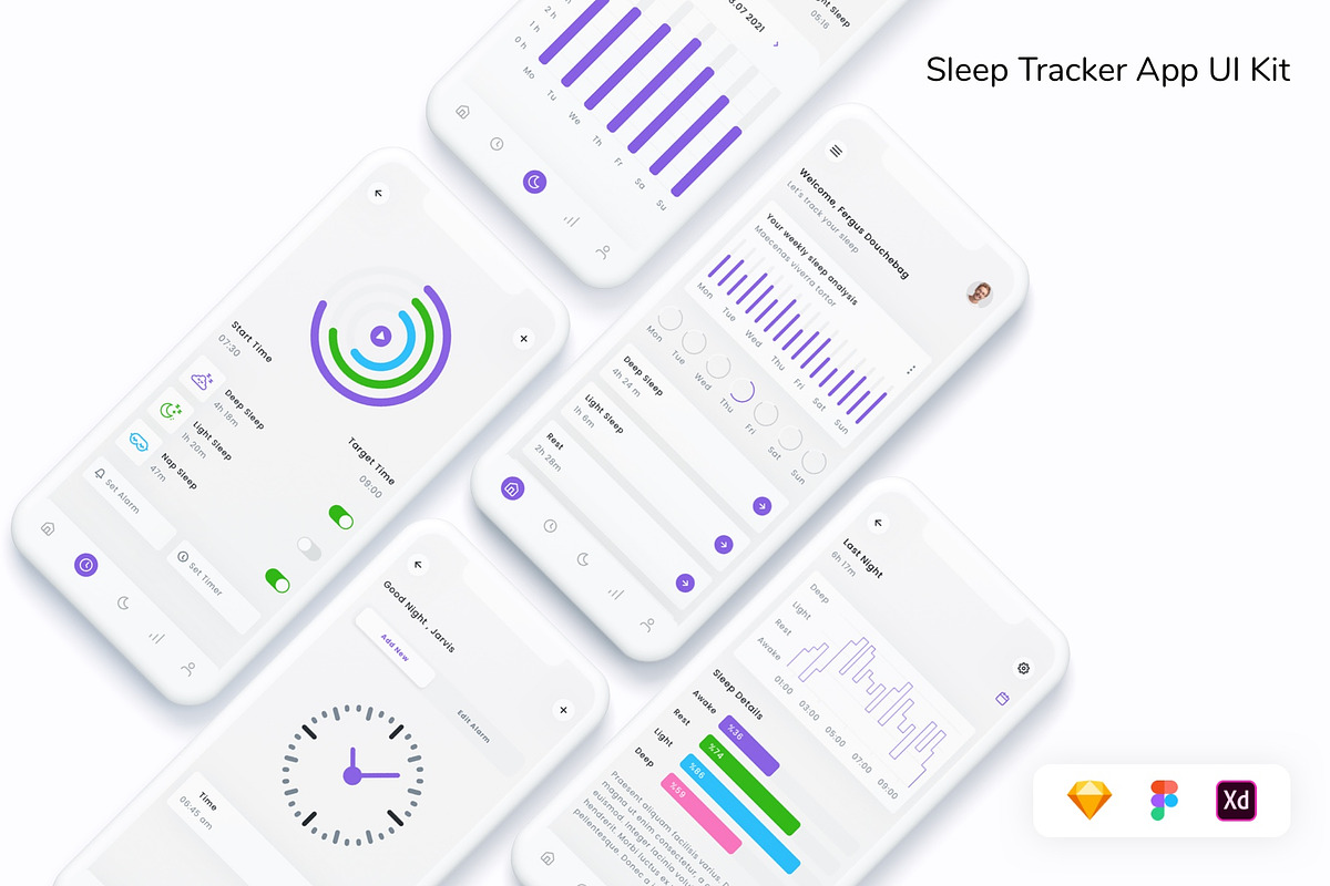 Sleep Tracker App UI Kit, an App Template by Betush