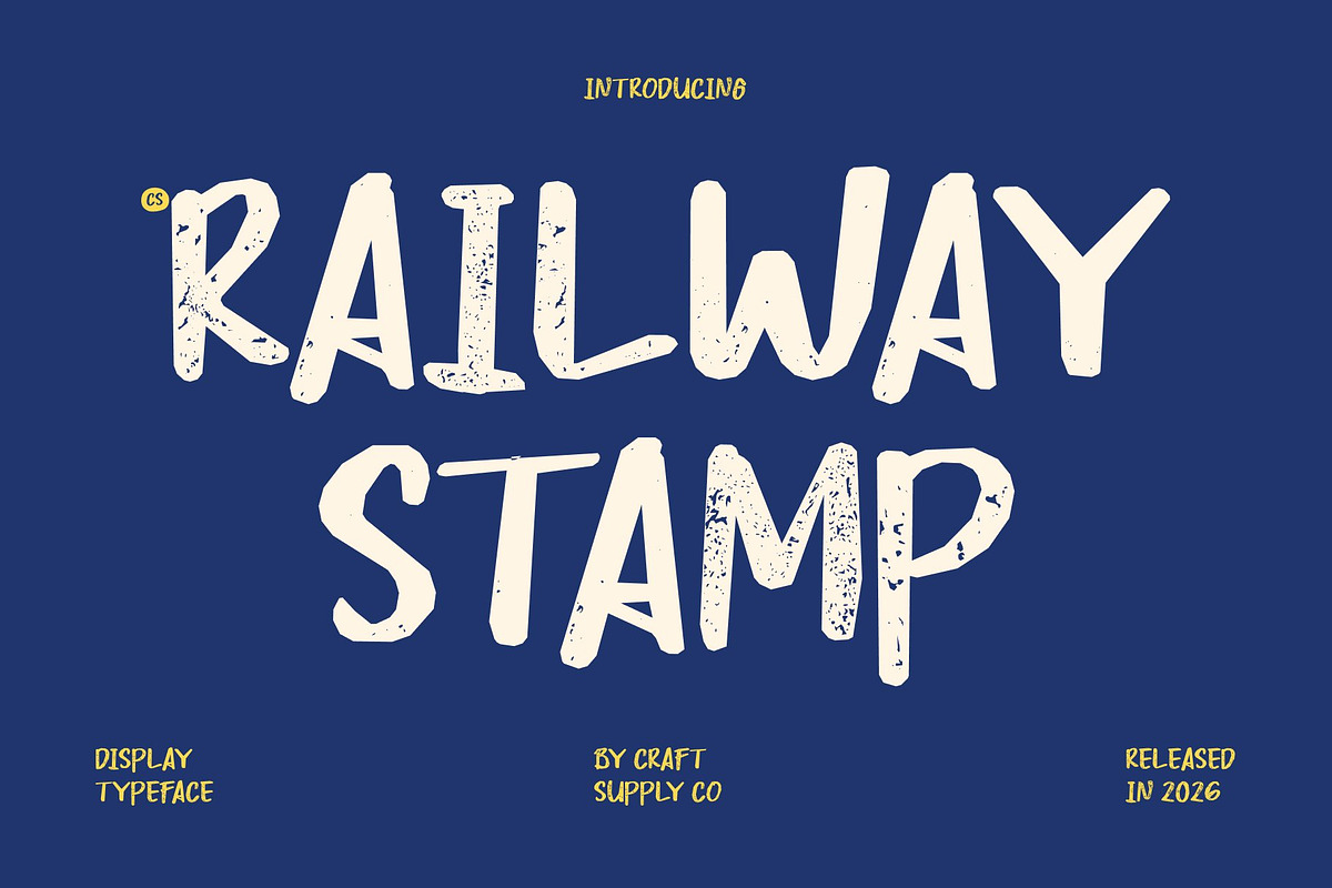 CS Railway Stamp, a Handwritten Font by Craft Supply Co. (Photo 1 of 8)