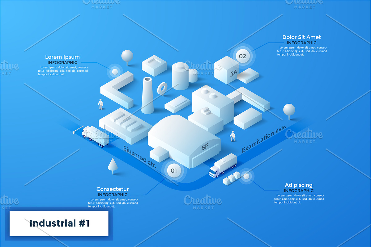 White Isometric City Builder, an Object Graphic by Andrew Kras Design (Photo 9 of 13)
