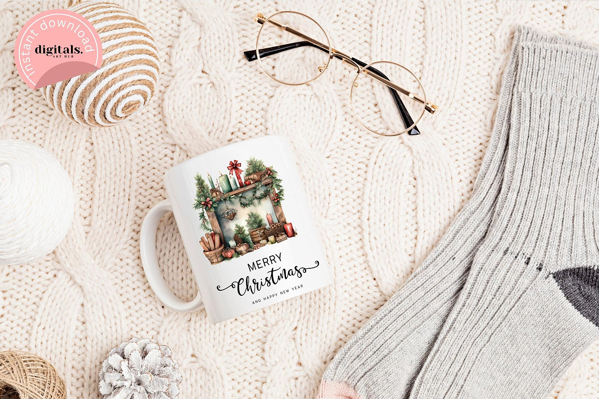 Watercolor Cozy Christmas Clipart, a Graphic by Digitals Art Hub (Photo 10 of 10)