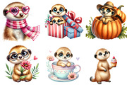 Cute Meerkat Sublimation Clipart, an Illustration by Watercolor design (Thumbnail 3 of 4)