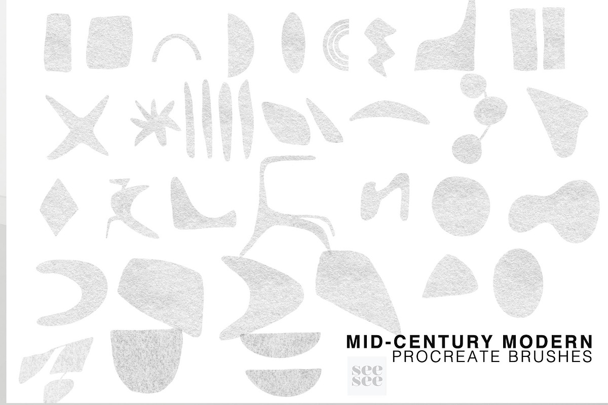 Procreate Mid Century Modern Brushes, a Brush Add-On by CC CREATIVE CO (Photo 11 of 17)