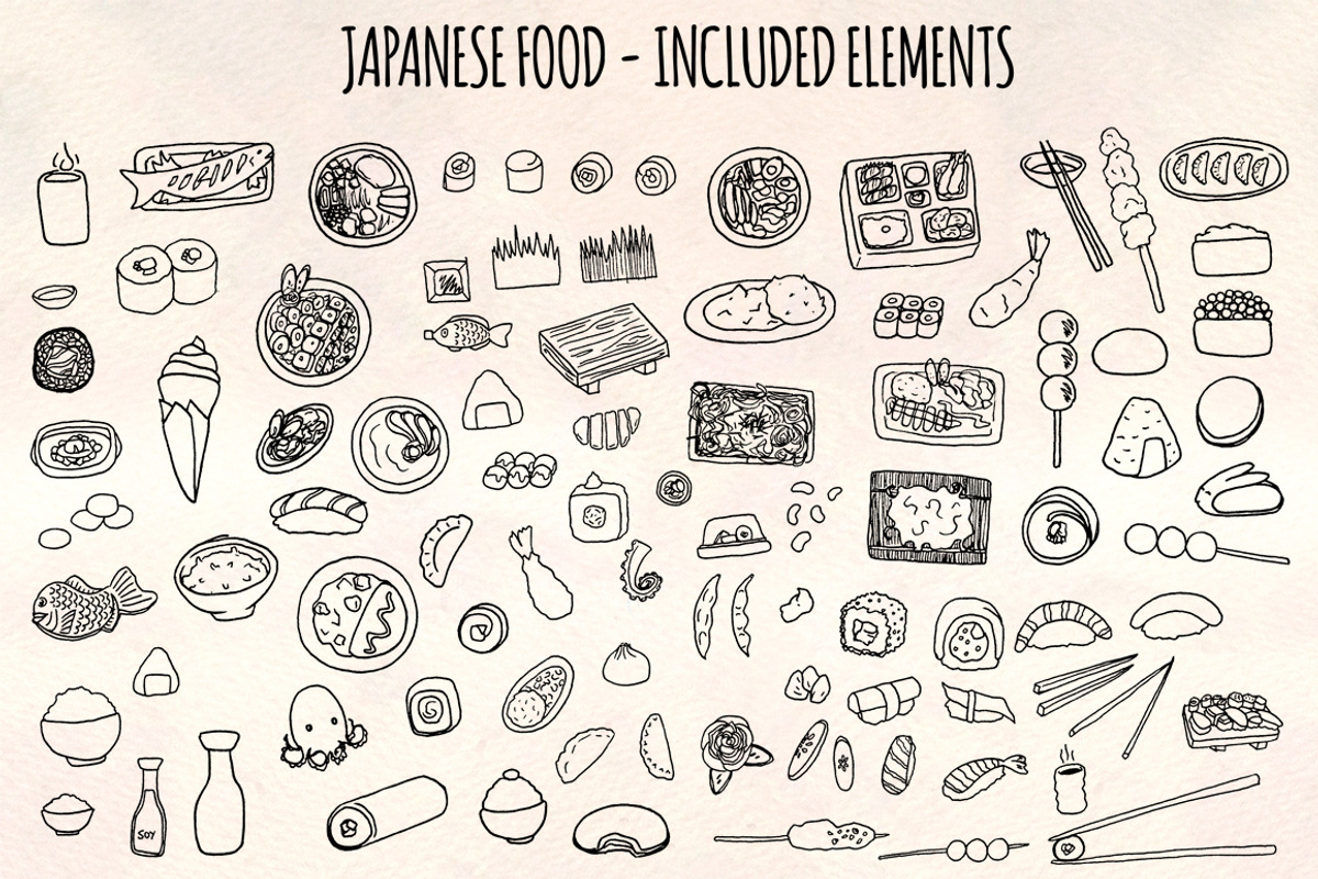 Japanese Food Vector Bundle, a Food Illustration by Violet LeBeaux (Photo 3 of 3)