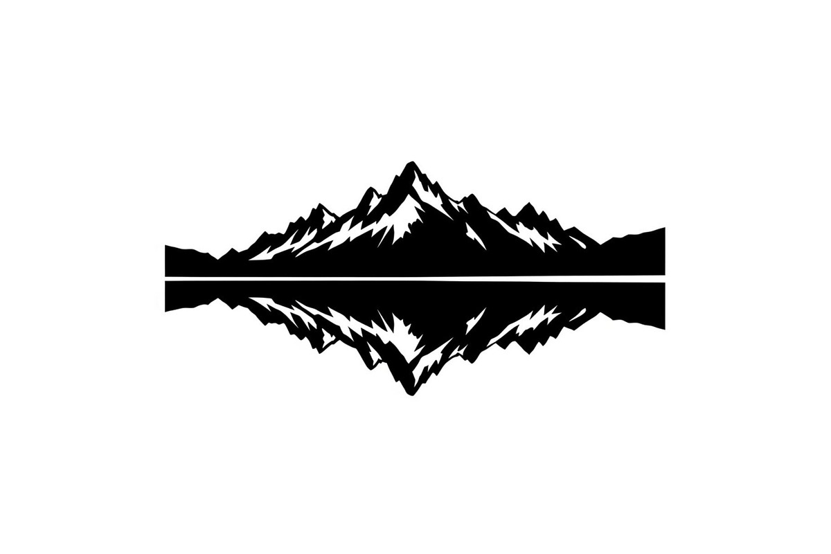 Minimal Mountain Lake Silhouette, a Graphic by hafijul (Photo 5 of 15)