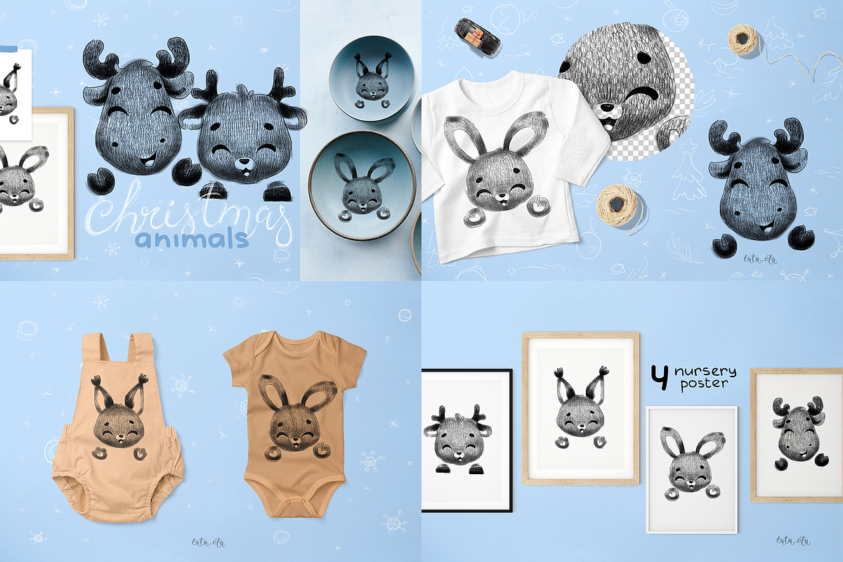 KIDS BUNDLE 4 IN 1, an Animal Illustration by tata_ota (Photo 3 of 5)