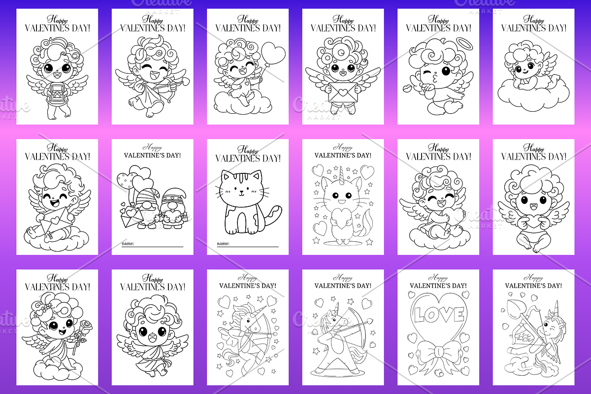 Valentine's Day Coloring Book, a Print Template by Art's and patterns (Photo 3 of 9)