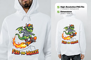 Cool Dragon Skater Character Clipart, an Animal Illustration by zahidhossainalif (Thumbnail 2 of 3)