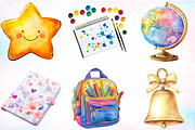 Watercolor Back To School Clipart, an Illustration by Canvas Craft (Thumbnail 3 of 4)