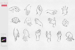 Hand Figure Stamps Guide Sketch Art