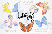 Butterflies. Watercolor collection., an Animal Illustration by maritime_m (Thumbnail 1 of 4)
