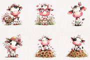 Whimsical Summer Cow Clipart, a Seasonal Illustration by CreationArt (Thumbnail 2 of 5)