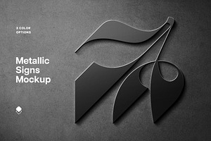 Stainless Metal Sign Mockups, a Mockup by Design Squad